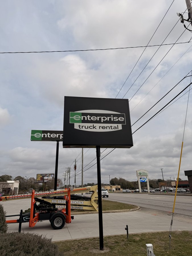 Enterprise Truck Rental double-sided roadside pylon sign