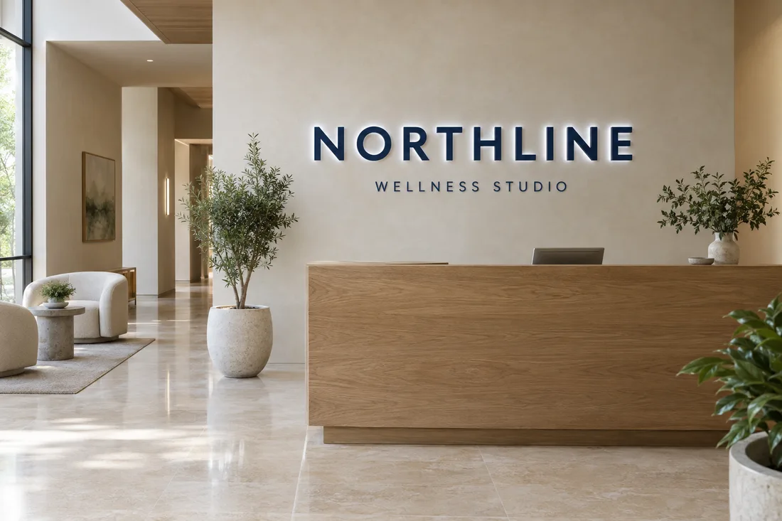 Illustrative Northline dimensional lobby sign